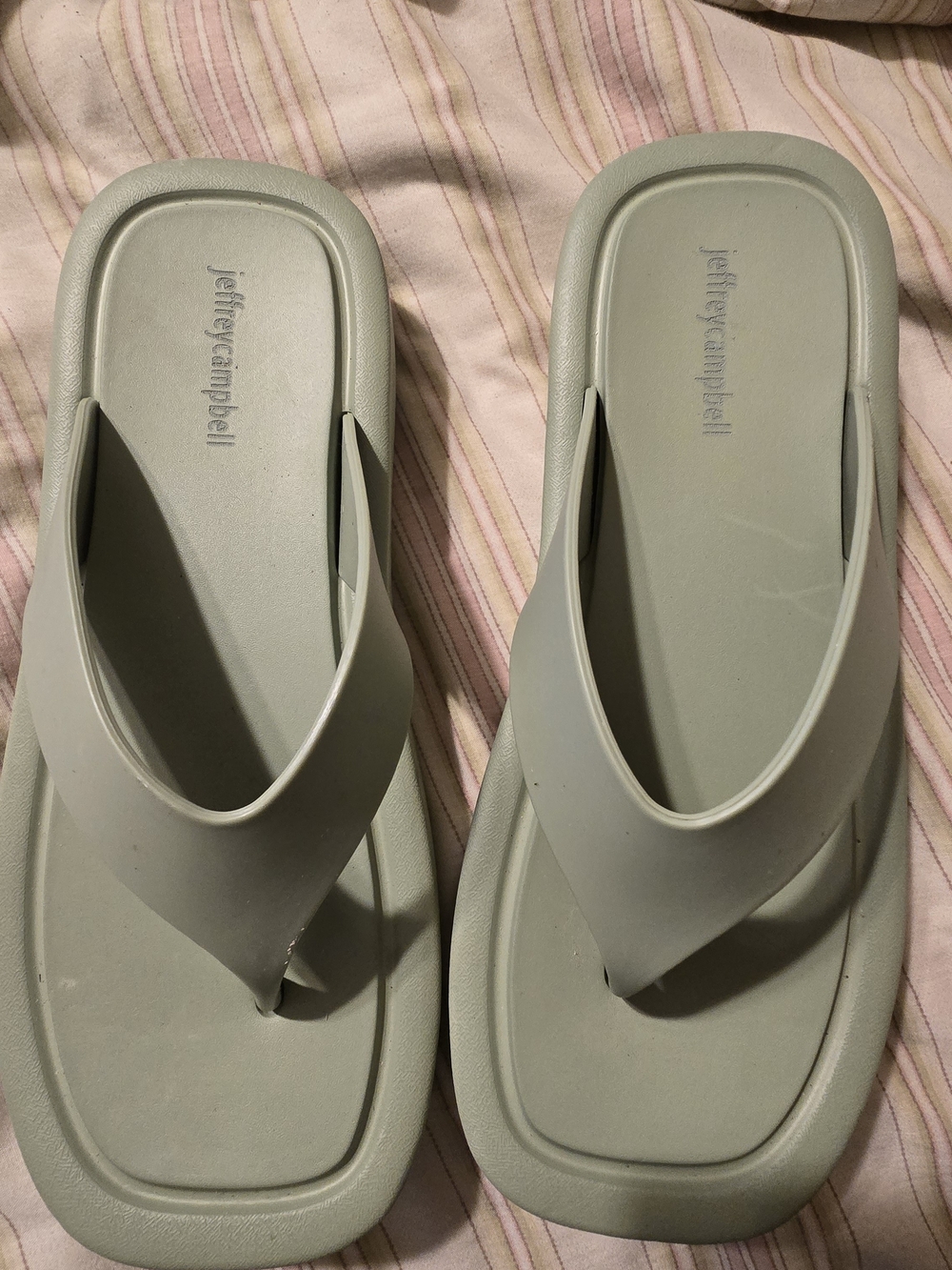 Jeffrey Campbell  Darcie Sage Green Platform Flip Flop Sandals